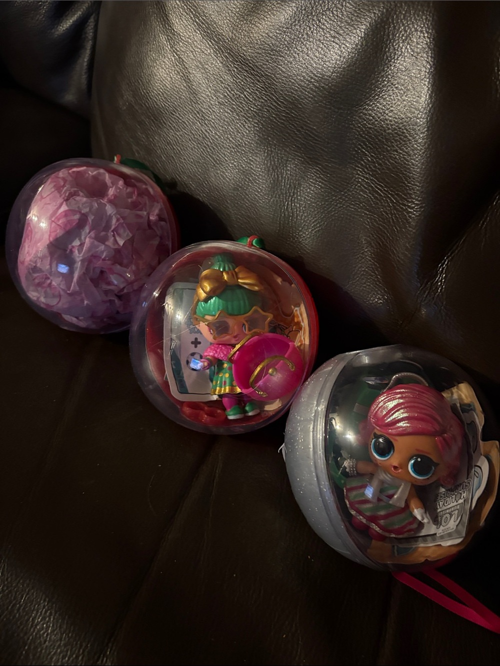L.O.L. Surprise! Ornament Dolls - Pink, Green and Gold Holiday Set